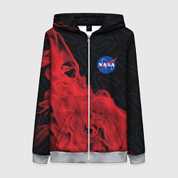 Толстовка на молнии женская NASA НАСА, цвет: 3D-меланж