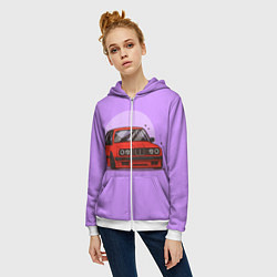 Толстовка на молнии женская БМВ Пандем, цвет: 3D-белый — фото 2