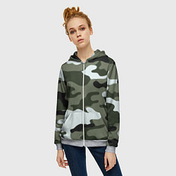 Толстовка на молнии женская Camouflage 2, цвет: 3D-меланж — фото 2