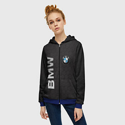Толстовка на молнии женская BMW, цвет: 3D-синий — фото 2