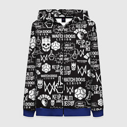 Толстовка на молнии женская WATCH DOGS LEGION, цвет: 3D-синий