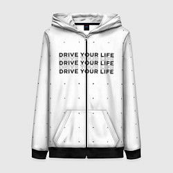 Толстовка на молнии женская Drive Your Live, цвет: 3D-черный
