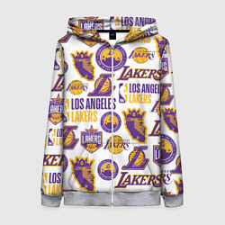 Толстовка на молнии женская LAKERS LOGO, цвет: 3D-меланж