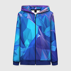 Толстовка на молнии женская NEON CRYSTALLS, цвет: 3D-синий