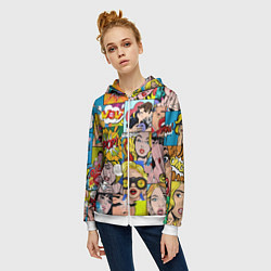 Толстовка на молнии женская Pop Art, цвет: 3D-белый — фото 2