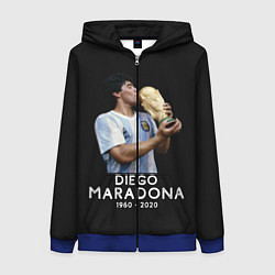 Женская толстовка на молнии Diego Maradona