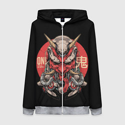 Женская толстовка на молнии Cyber Oni Samurai