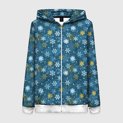 Женская толстовка на молнии Снежинки