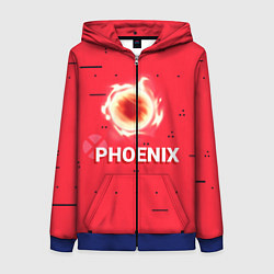 Толстовка на молнии женская Phoenix, цвет: 3D-синий