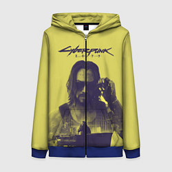 Толстовка на молнии женская Cyberpunk 2077, цвет: 3D-синий