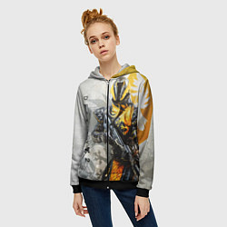 Толстовка на молнии женская DESTINY, WARLOCK, цвет: 3D-черный — фото 2