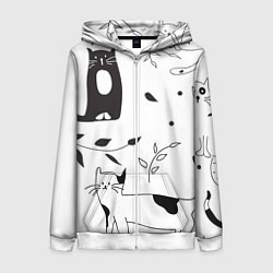 Толстовка на молнии женская Кис-Кис, цвет: 3D-белый