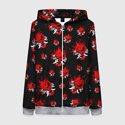 Толстовка на молнии женская SAMURAI 2077 PATTERN, цвет: 3D-меланж