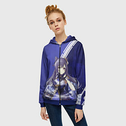 Толстовка на молнии женская Genshin Impact, цвет: 3D-синий — фото 2