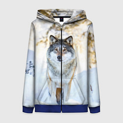 Толстовка на молнии женская Я зимой, цвет: 3D-синий