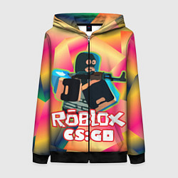 Толстовка на молнии женская CS:GO Roblox, цвет: 3D-черный