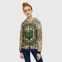 Толстовка на молнии женская DnD Dices: Pattern, цвет: 3D-синий — фото 2