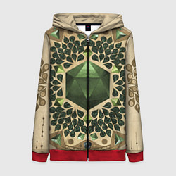 Толстовка на молнии женская DnD Dices: Pattern, цвет: 3D-красный