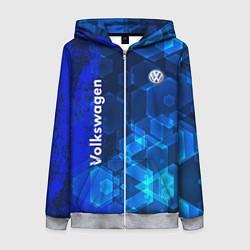 Толстовка на молнии женская Volkswagen, цвет: 3D-меланж