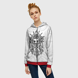 Толстовка на молнии женская HOLLOW KNIGHT ХОЛЛОУ НАЙТ, цвет: 3D-красный — фото 2