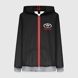 Толстовка на молнии женская TOYOTA PASSION FOR LIFE, цвет: 3D-меланж