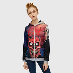 Толстовка на молнии женская Cannibal, цвет: 3D-меланж — фото 2