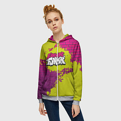 Толстовка на молнии женская Friday Night Funkin Кислотный, цвет: 3D-меланж — фото 2