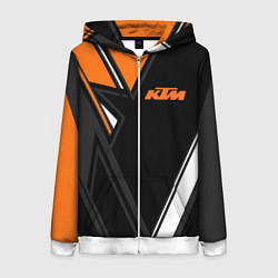 Толстовка на молнии женская KTM КТМ, цвет: 3D-белый