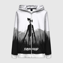 Толстовка на молнии женская SIREN HEAD DARK FOREST, цвет: 3D-белый