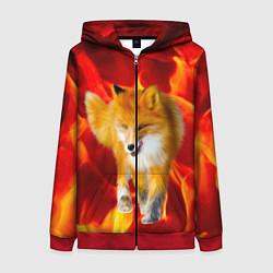 Толстовка на молнии женская Fire Fox, цвет: 3D-красный