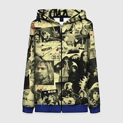 Толстовка на молнии женская РОК КУМИРЫ, цвет: 3D-синий