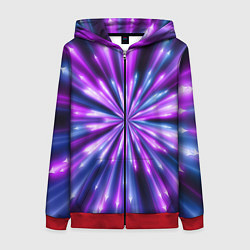 Толстовка на молнии женская Неоновые стрелы, цвет: 3D-красный