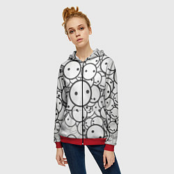 Толстовка на молнии женская SMILE, цвет: 3D-красный — фото 2