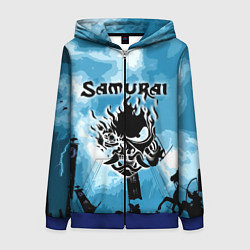 Толстовка на молнии женская SAMURAI KING 2077, цвет: 3D-синий