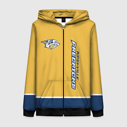 Толстовка на молнии женская Nashville Predators, цвет: 3D-черный