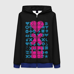 Толстовка на молнии женская Любовь Смерть Роботы, цвет: 3D-синий