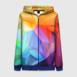 Толстовка на молнии женская Радужная геометрия, цвет: 3D-синий