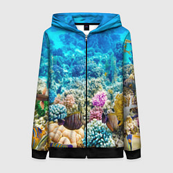 Толстовка на молнии женская Риф, цвет: 3D-черный