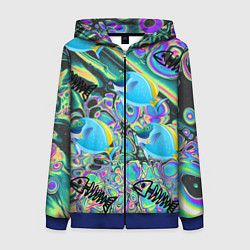 Толстовка на молнии женская Life cycle, цвет: 3D-синий