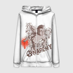 Толстовка на молнии женская АНГЕЛ АНАРХИИ, цвет: 3D-белый