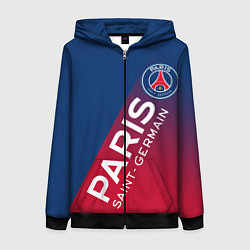 Толстовка на молнии женская ФК ПСЖ PARIS SAINT GERMAIN, цвет: 3D-черный