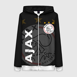 Толстовка на молнии женская FC AJAX AMSTERDAM ФК АЯКС, цвет: 3D-белый