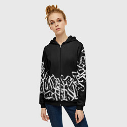 Толстовка на молнии женская КАЛЛИГРАФИЯ CALLIGRAPHY, цвет: 3D-черный — фото 2