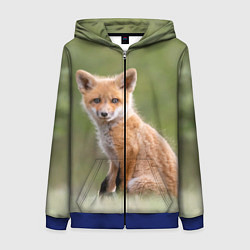 Толстовка на молнии женская Лисенок, цвет: 3D-синий