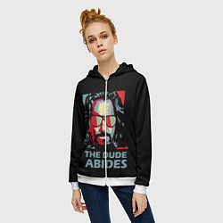 Толстовка на молнии женская The Dude Abides Лебовски, цвет: 3D-белый — фото 2