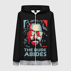 Толстовка на молнии женская The Dude Abides Лебовски, цвет: 3D-меланж