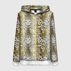 Женская толстовка на молнии Versace gold & white