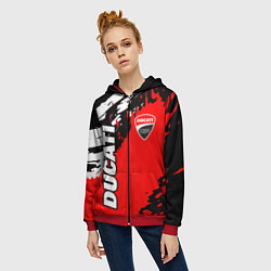 Толстовка на молнии женская DUCATI ДУКАТИ ГРАНЖ, цвет: 3D-красный — фото 2