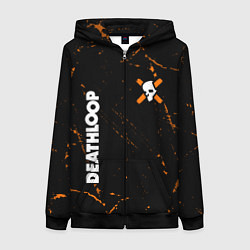 Толстовка на молнии женская Deathloop - Skull - Grunge, цвет: 3D-черный