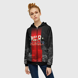 Толстовка на молнии женская WAR THUNDER ВАР ТАНДЕР, цвет: 3D-черный — фото 2